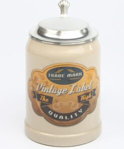 Alternative view of Vintage Bierkrug "High Quality" mit Flachzinndeckel