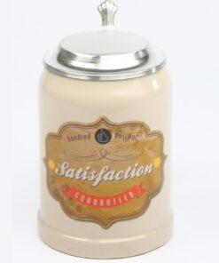 Alternative view of Vintage Bierkrug "Satisfaction Guaranteed" mit Flachzinndeckel