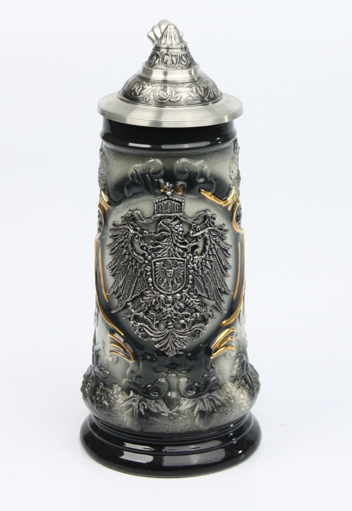 Hopfenschild schwarz 0,25l, Zinnrelief Germany Adler - Image 2