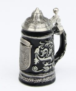 Zinnmünzenkrug Mini, Zinnplakette Bayernwappen