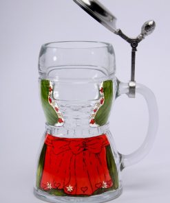 Dirndl Glaskrug Zinndeckel