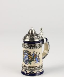 Gutsherren blau Mini, Löwen mit Fahnen